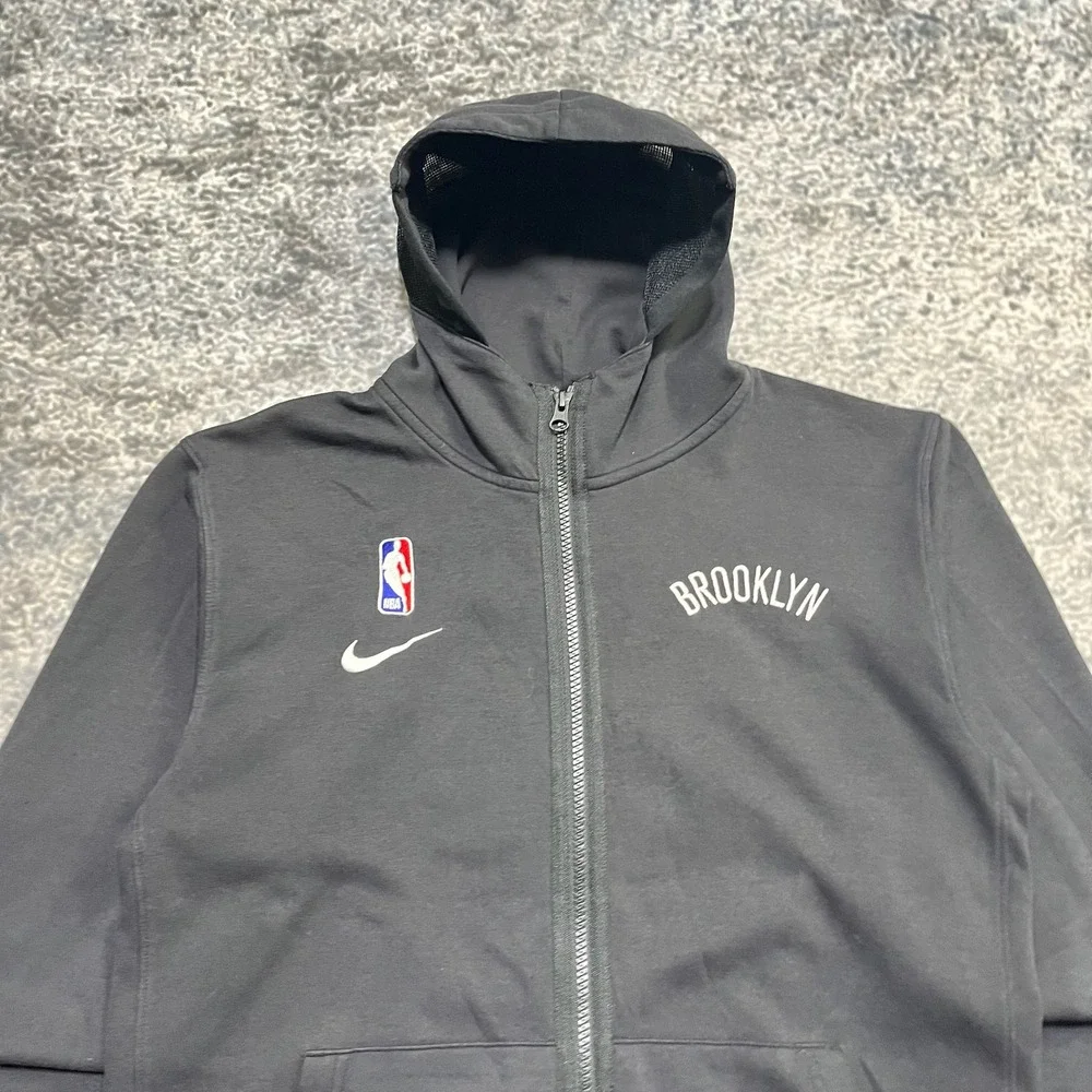 Nike Brooklyn‎ Nets Dri Fit Performance Full Zip Hoodie Youth XL Black Showtime